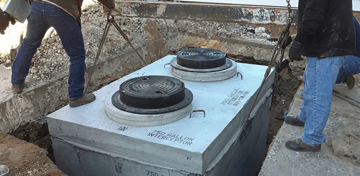 Grease trap installation for a commercial property drainage system in Pueblo, CO