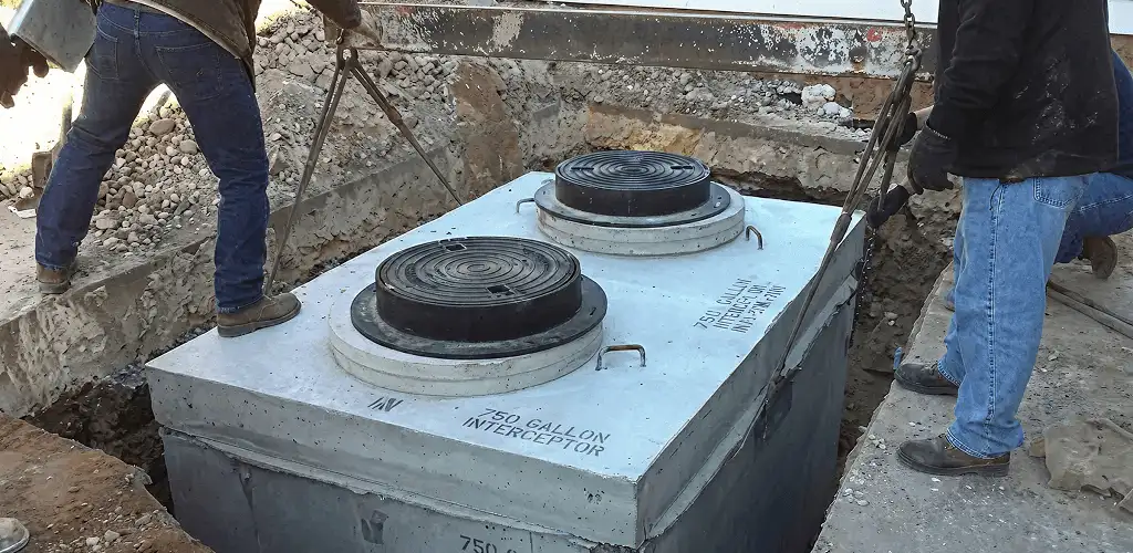 Grease trap installation for a commercial property drainage system in Pueblo, CO